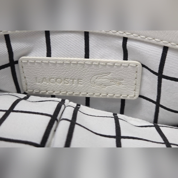 Lacoste Cream White Tote Bag Croc Logo - Picture 11 of 11